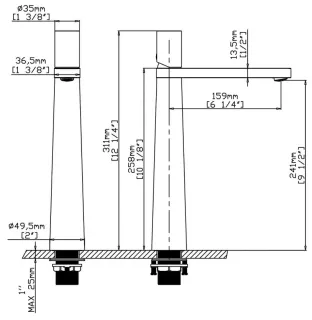Смеситель для раковины Gid Panther L066BMD черный матовый